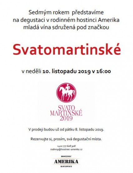 Degustace Svatomartinských vín 10.11.2019!